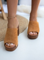 Clogs suede με χρυσά τρουκς Erynn