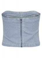 Crop top denim με ρίγες PIECES 17146794