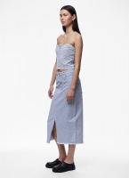 Crop top denim με ρίγες PIECES 17146794
