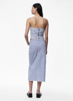Crop top denim με ρίγες PIECES 17146794