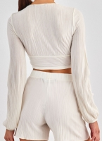 Crop top διάφανο με σούρα Vero Moda 10316926