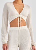 Crop top διάφανο με σούρα Vero Moda 10316926