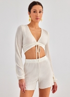 Crop top διάφανο με σούρα Vero Moda 10316926
