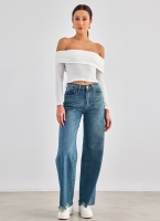 Crop top μακρυμάνικο strapless
