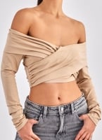 Crop top με κρουαζέ σχέδιο Different Shop 01-224