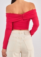 Crop top με κρουαζέ σχέδιο Different Shop 01-224