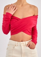 Crop top με κρουαζέ σχέδιο Different Shop 01-224