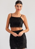 Crop top με παγιέτες ONLY 15305747