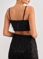 Crop top με παγιέτες ONLY 15305747