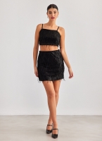 Crop top με παγιέτες ONLY 15305747