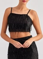 Crop top με παγιέτες ONLY 15305747