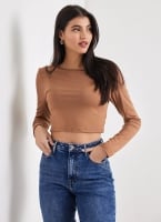 Crop top με στρογγυλή λαιμόκοψη Noobass 01-21