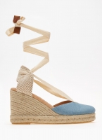 Εσπαντρίγιες platforms τζιν με lace up δέσιμο MARIAMARE