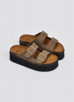 Flatform δερμάτινα nabuk σανδάλια ATENEO