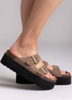 Flatform δερμάτινα nabuk σανδάλια ATENEO