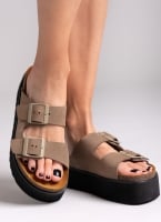 Flatform δερμάτινα nabuk σανδάλια ATENEO