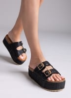 Flatforms από ψάθα με τοκάδες ERYNN