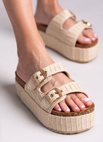 Flatforms από ψάθα με τοκάδες ERYNN