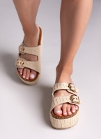 Flatforms από ψάθα με τοκάδες ERYNN