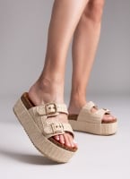 Flatforms από ψάθα με τοκάδες ERYNN