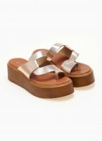 Σανδάλια flatforms δερμάτινα με περαστή φάσα Estil