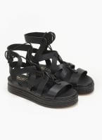 Σανδάλια flatforms δερμάτινα με δέσιμο estil