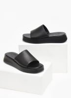 Σανδάλια flatforms δερμάτινα με φαρδιά φάσα tfp