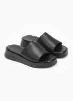 Σανδάλια flatforms δερμάτινα με φαρδιά φάσα tfp