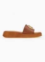 Flatforms δερμάτινα σανδάλια με φαρδιά φάσα Ragazza 01164