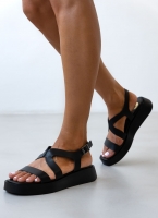 Flatforms δερμάτινα σανδάλια με φάσες TFP