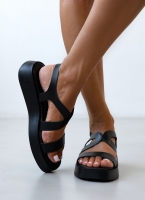 Flatforms δερμάτινα σανδάλια με φάσες TFP