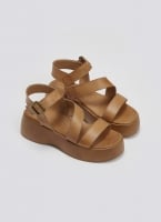 Flatforms δερμάτινα σανδάλια με μπαρέτα Tfp