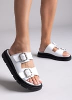 Flatforms δερμάτινα σανδάλια με τοκάδες Tfp