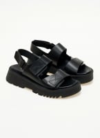 Flatforms δερμάτινα σανδάλια με velcro TFP
