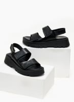 Flatforms δερμάτινα σανδάλια με velcro TFP