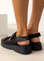 Flatforms δερμάτινα σανδάλια με velcro TFP
