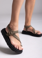 Flatforms nubuck δερμάτινα σανδάλια Tfp
