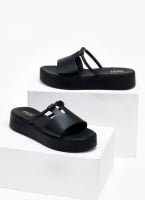Flatforms σανδάλια με άνοιγμα και στρας Estil