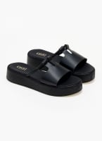 Flatforms σανδάλια με άνοιγμα και στρας Estil