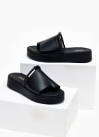 Flatforms σανδάλια με φαρδιά φάσα και στρας Estil