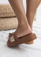 Flatforms σανδάλια με pattern Estil