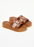 Flatforms σανδάλια με pattern Estil