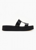 Flatforms σανδάλια με pattern ψάθα Estil