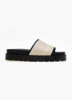 Flatforms σανδάλια με ψάθινη φάσα