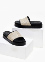 Flatforms σανδάλια με ψάθινη φάσα