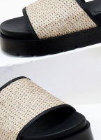 Flatforms σανδάλια με ψάθινη φάσα