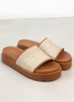 Flatforms σανδάλια με ψάθινη φάσα