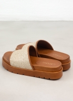 Flatforms σανδάλια με ψάθινη φάσα