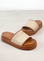 Flatforms σανδάλια με ψάθινη φάσα