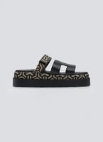 Flatforms σανδάλια δερμάτινα με print Mariella Fabiani 2524/91